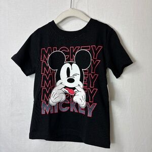 Disney Junior Black Mickey Mouse T-Shirt Kids Size 4 NWT